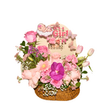 It's a Girl – Premium Baby Flower Basket by Florawy
