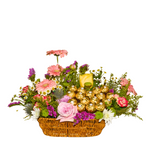 Sweet Blooms – Flower Basket with Chocolates