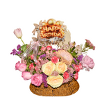Birthday Bliss – Premium Birthday Flower Basket by Florawy
