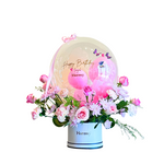 Rosy Delight Balloon Birthday Bloom Box