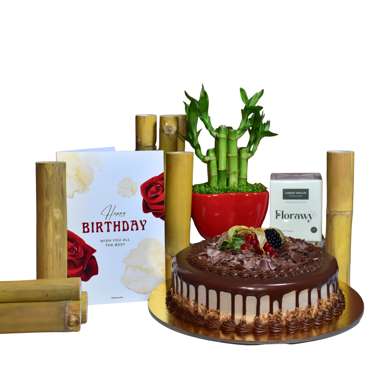Florawy Birthday Indulgence Set – Chocolate Bliss & Candle Gift Box