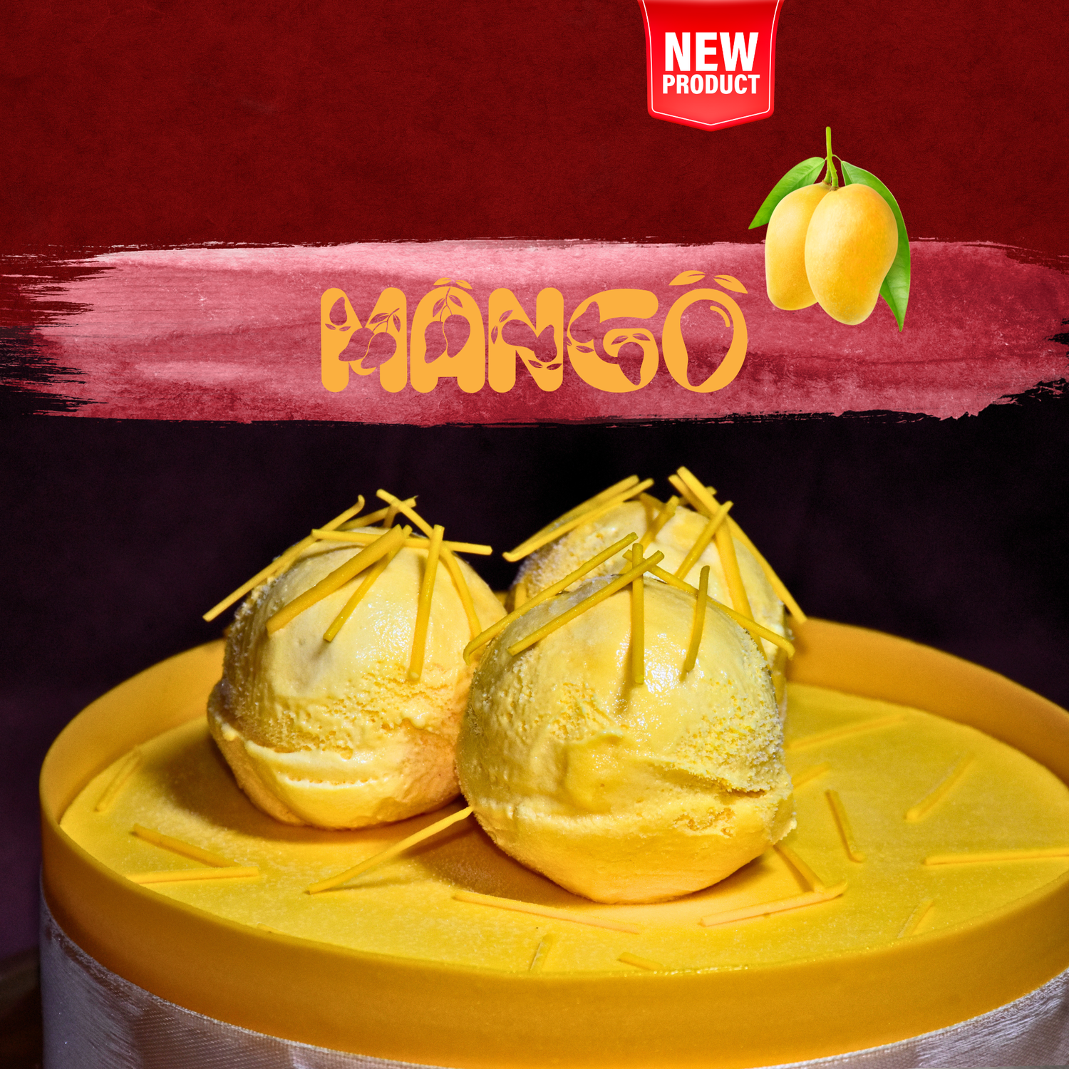Tropical Glow – Mango Ice Cream Cake (500g)
