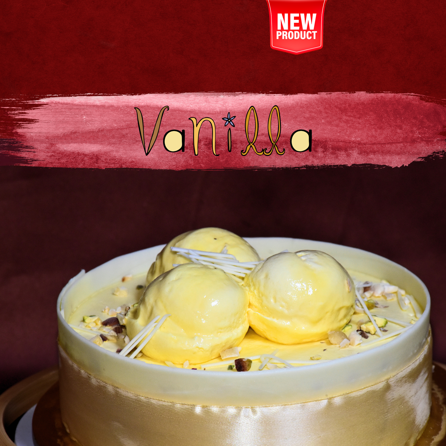 Golden Vanilla Bliss – Ice Cream Cake (500g)